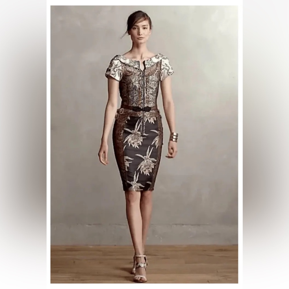 Anthropologie Beguile Byron Lars Pieced Brocade Dress Size 6